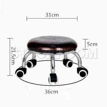 Macaron Moveable Low Stool with Wheels - More Colors