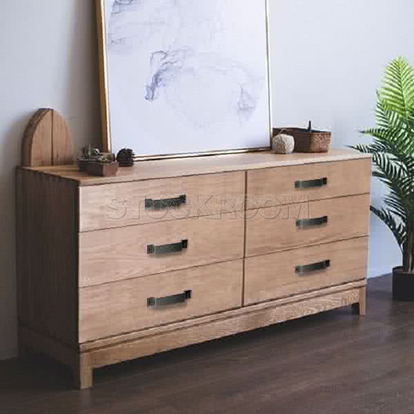 Macy Solid Wood 6 Drawers Sideboard