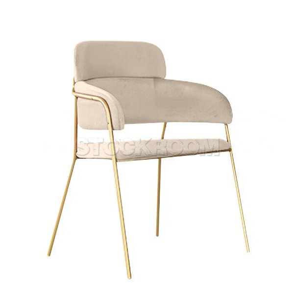 Madsen Velvet Chair with Brass Frame