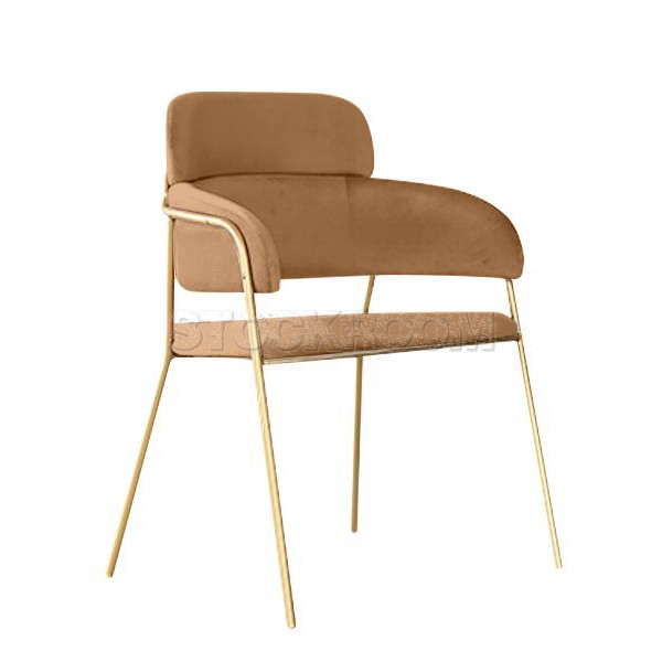 Madsen Velvet Chair with Brass Frame