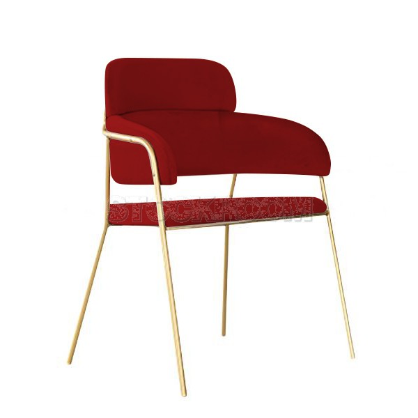 Madsen Velvet Chair with Brass Frame