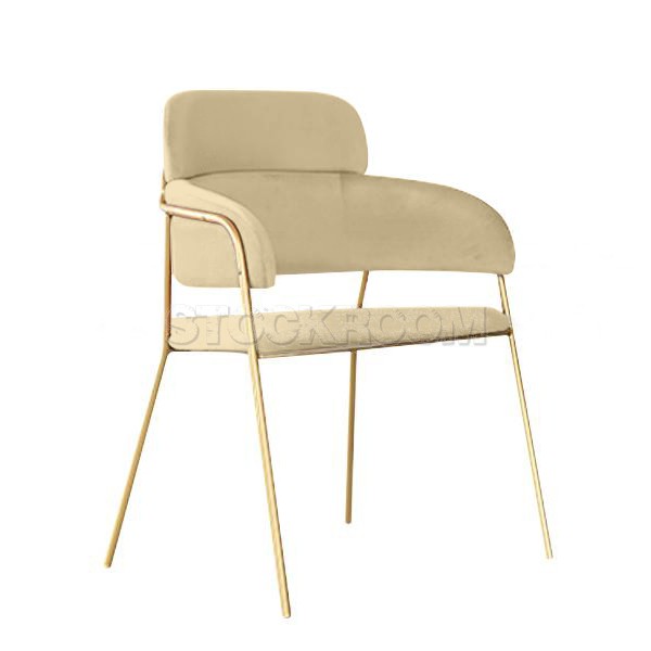 Madsen Velvet Chair with Brass Frame