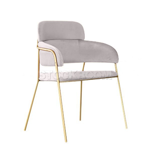 Madsen Velvet Chair with Brass Frame