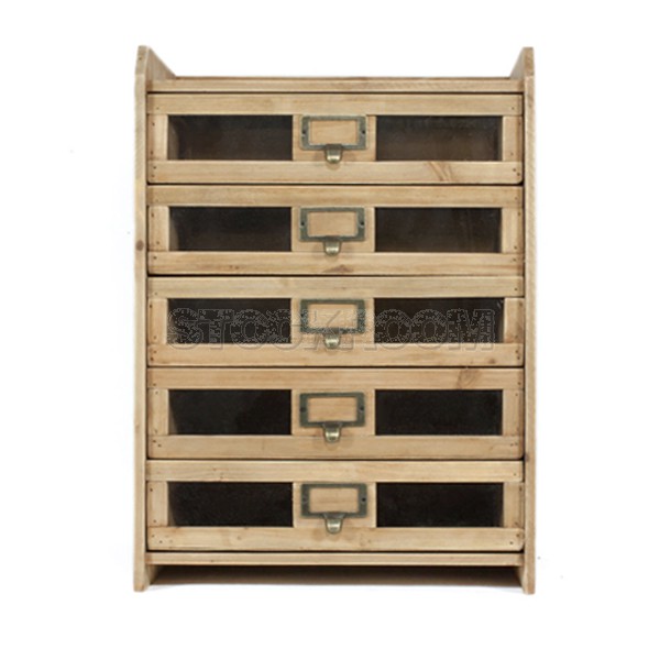 Makeba Solid Fir Wood Mini 5 Drawers Storage Cabinet