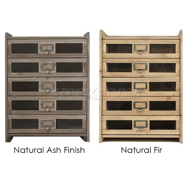 Makeba Solid Fir Wood Mini 5 Drawers Storage Cabinet