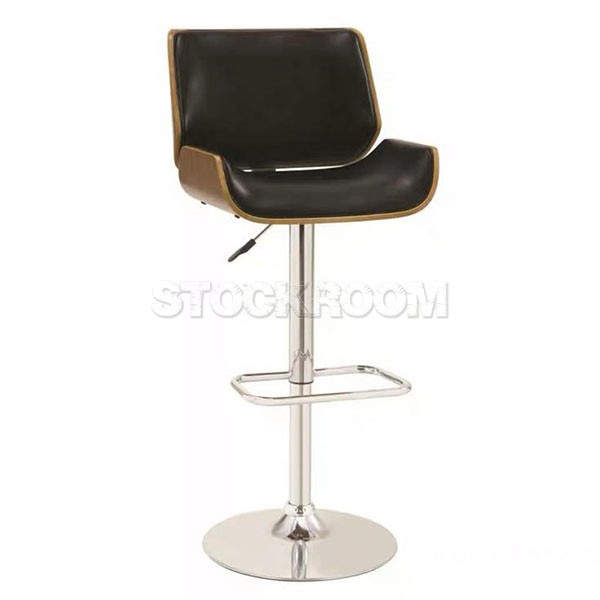 Marco Plywood Shell Leather Bar Stool
