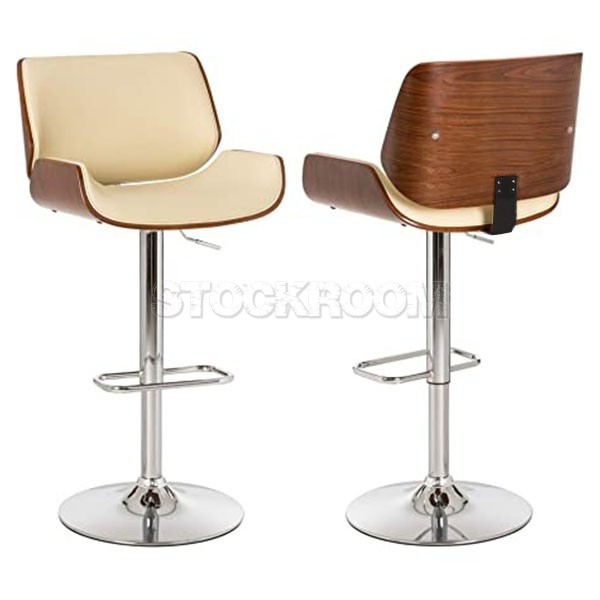 Marco Plywood Shell Leather Bar Stool