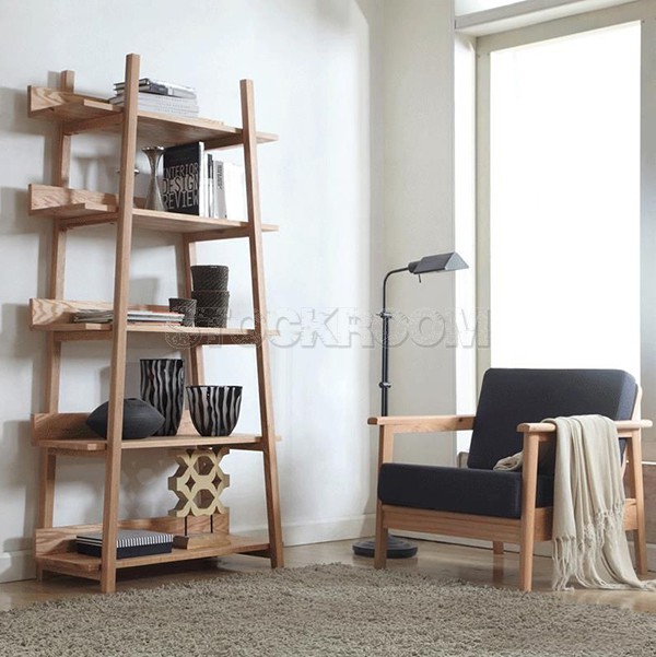 Marcus Solid Oak Wood Bookshelves / Bookcase