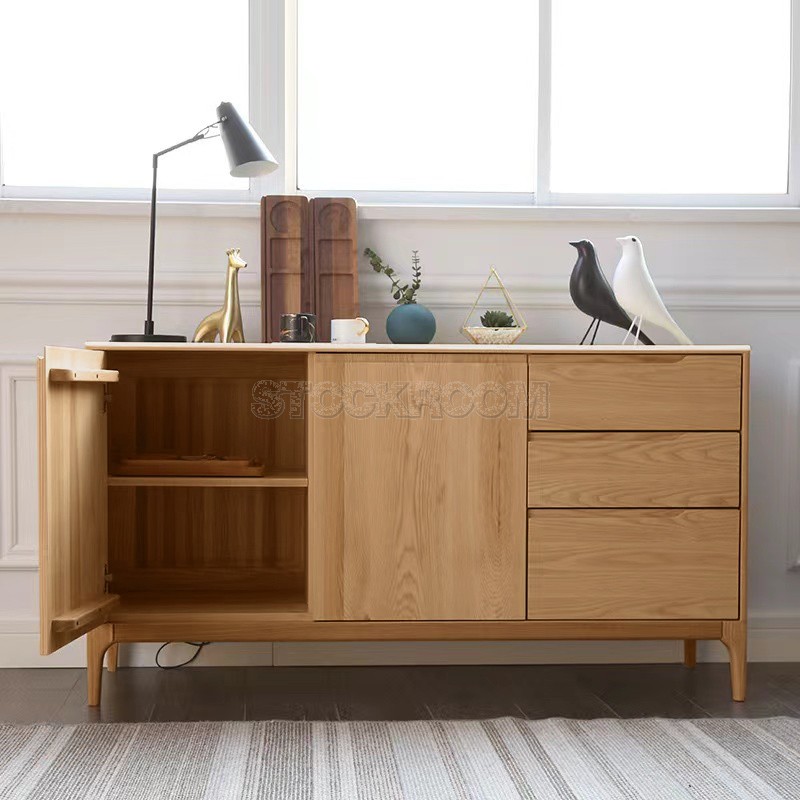 Marianna Solid Oak Wood Sideboard