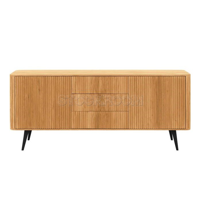 Mecca Solid Oak Wood 2 doors Sideboard with 3 drawers