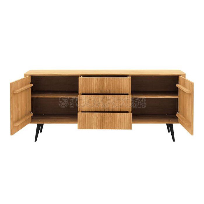 Mecca Solid Oak Wood 2 doors Sideboard with 3 drawers