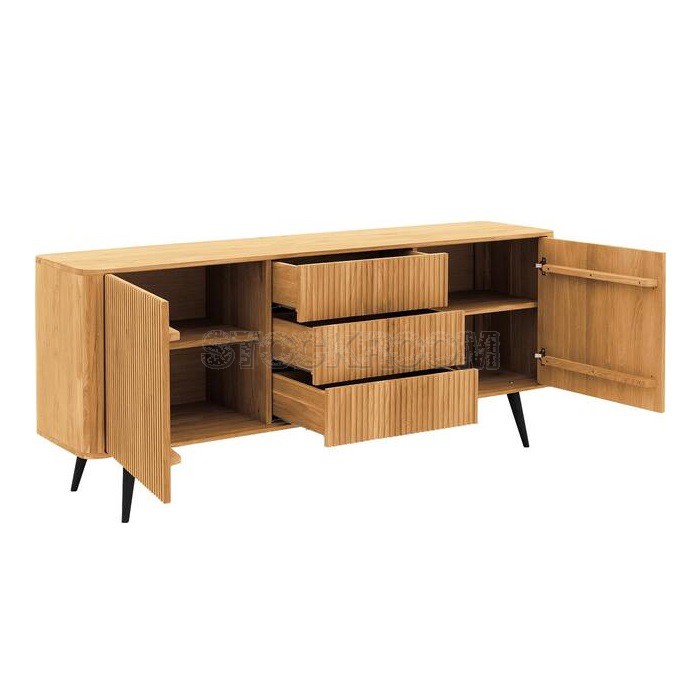 Mecca Solid Oak Wood 2 doors Sideboard with 3 drawers