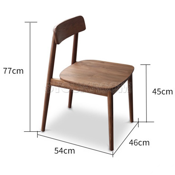 Mela Solid Walnut Wood Dining Chair