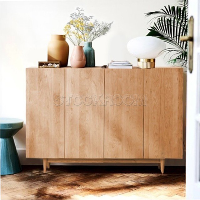 Menton Solid Oak Wood Shoes Cabinet