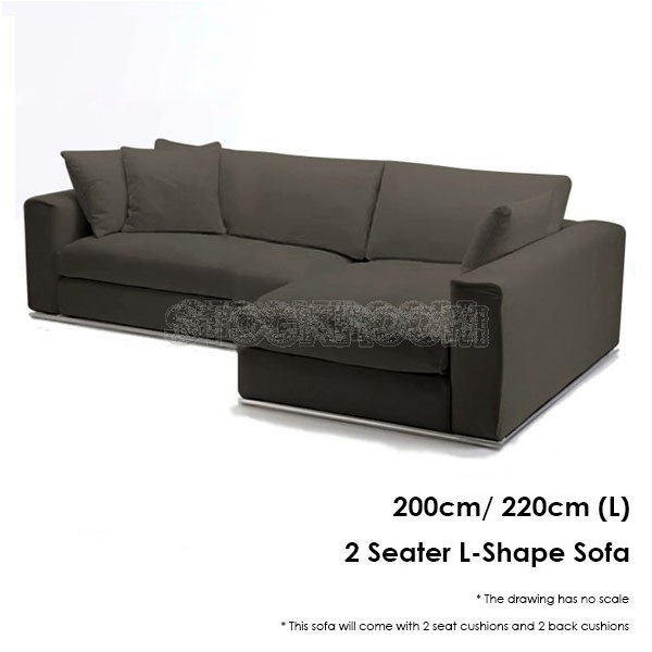 Merton Fabric Feather Down Sofa - L Shape / Sectional Sofa