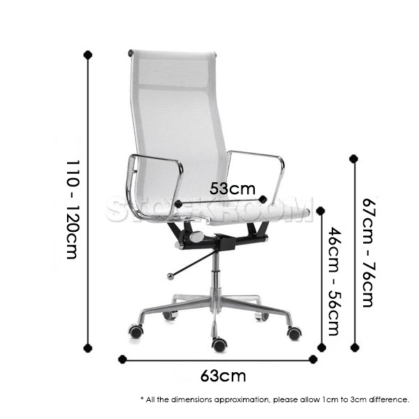 Eames Style Mesh Highback Office Chair With Castors