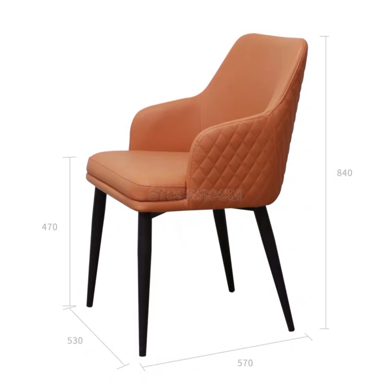 Michel Leather Upholstered Dining Armchair