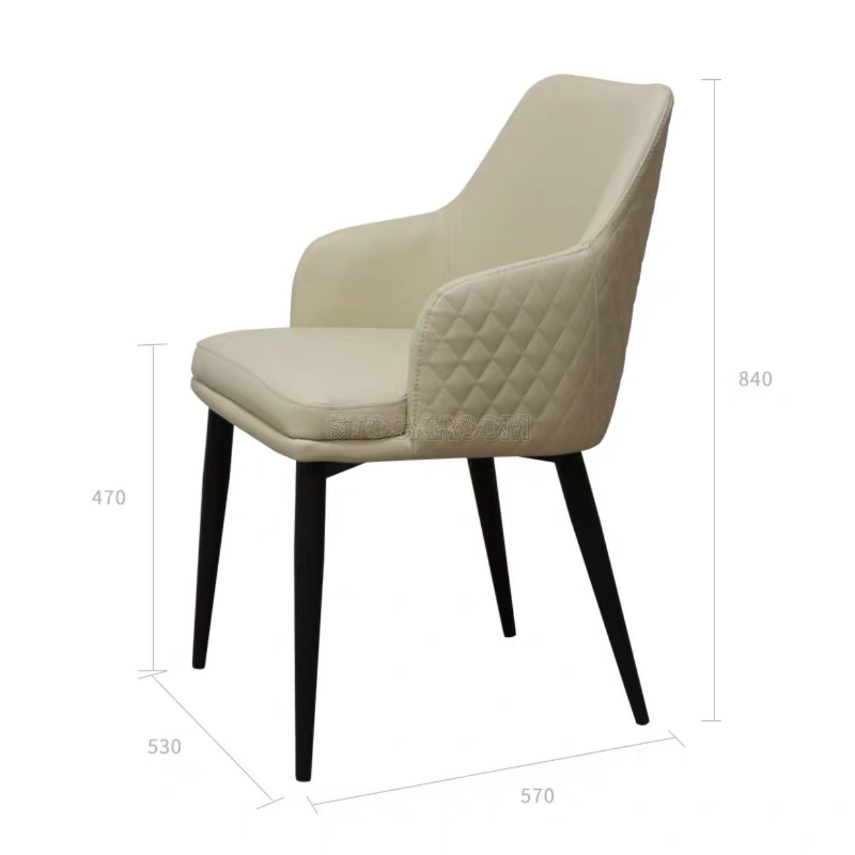 Michel Leather Upholstered Dining Armchair