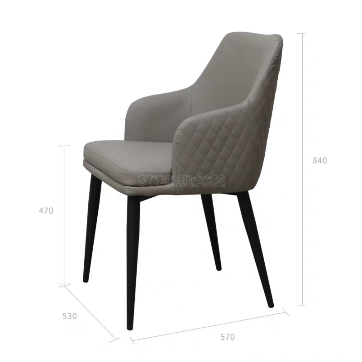 Michel Leather Upholstered Dining Armchair