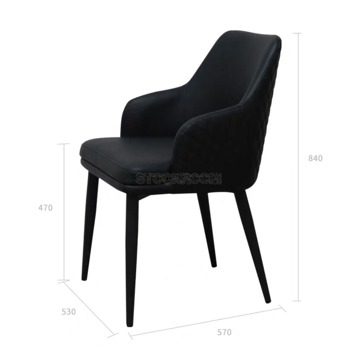 Michel Leather Upholstered Dining Armchair