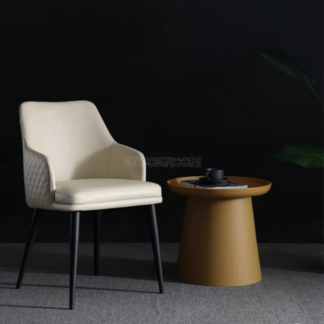 Michel Leather Upholstered Dining Armchair