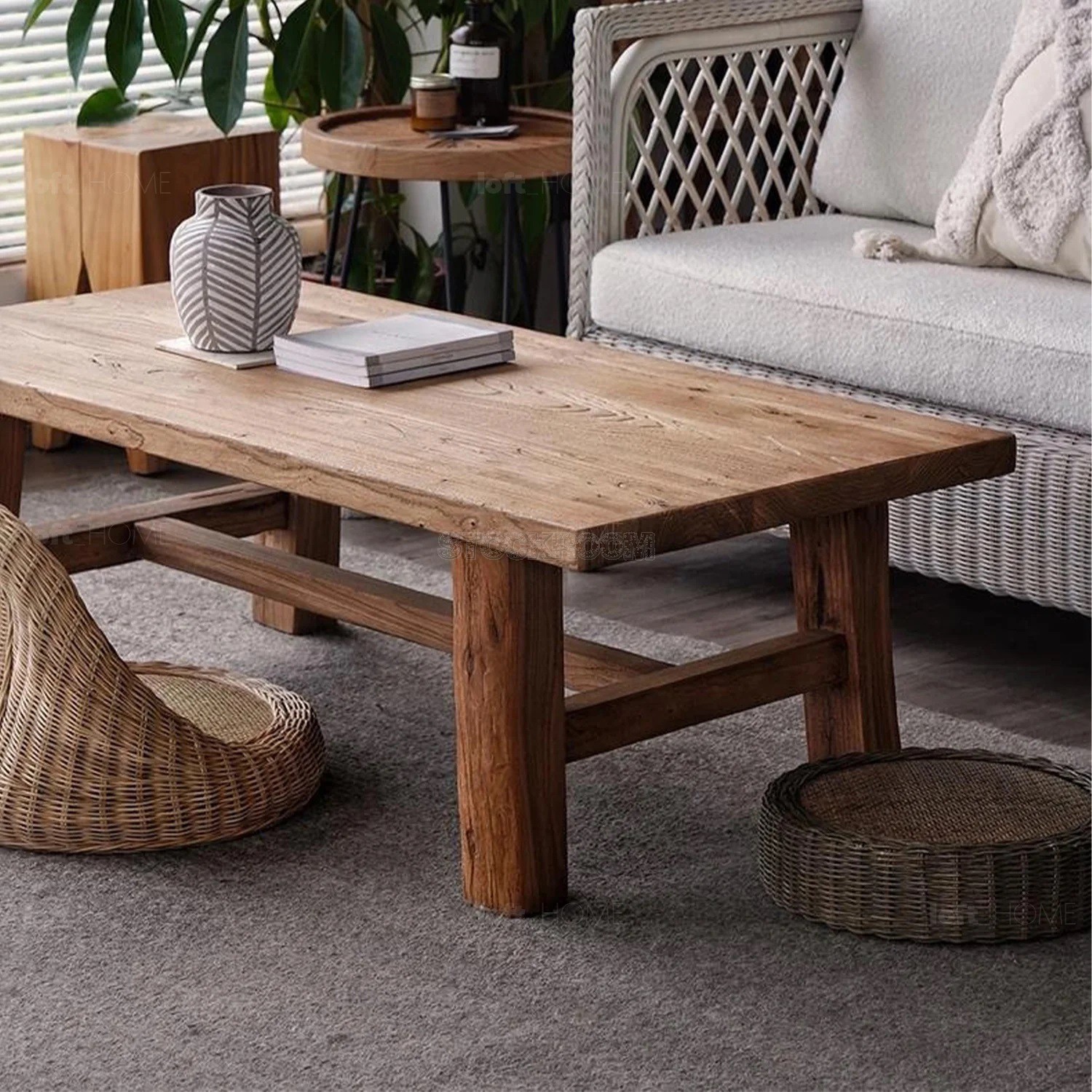 Mikado Rustic Elm Wood Coffee Table