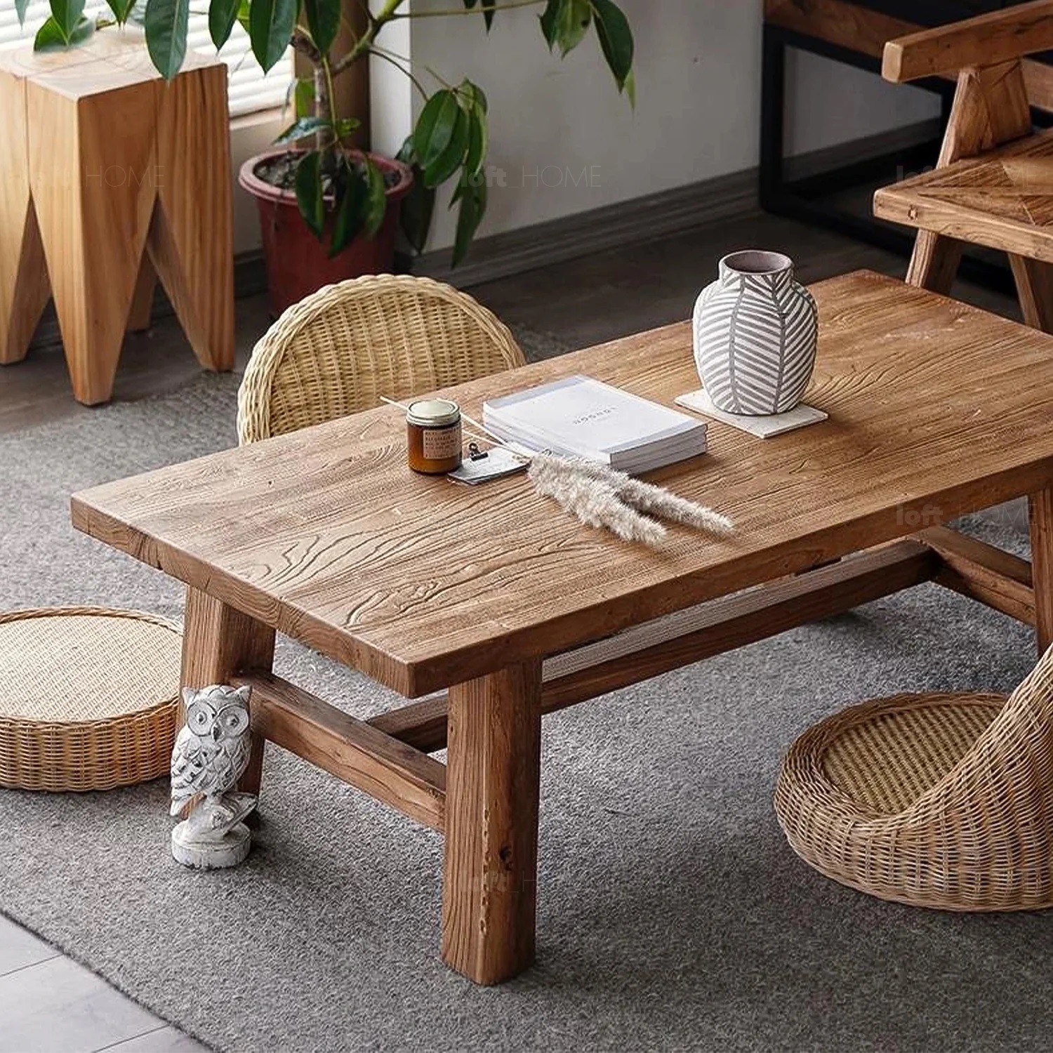 Mikado Rustic Elm Wood Coffee Table