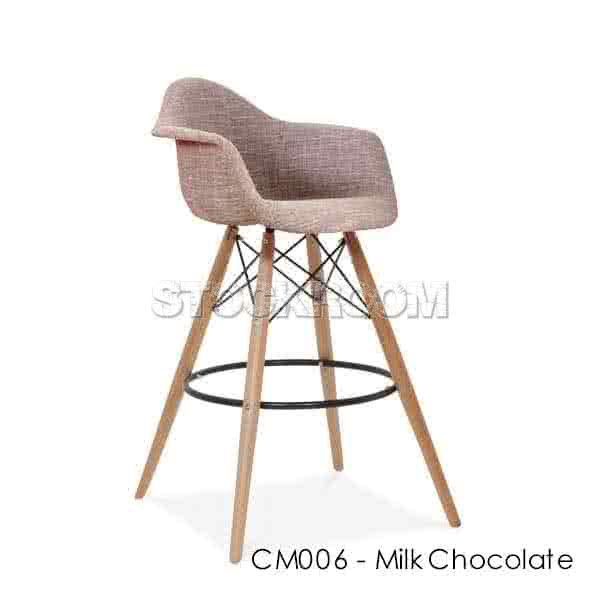 Charles Eames Upholstered DAW Style Bar Stool - Full Fabric