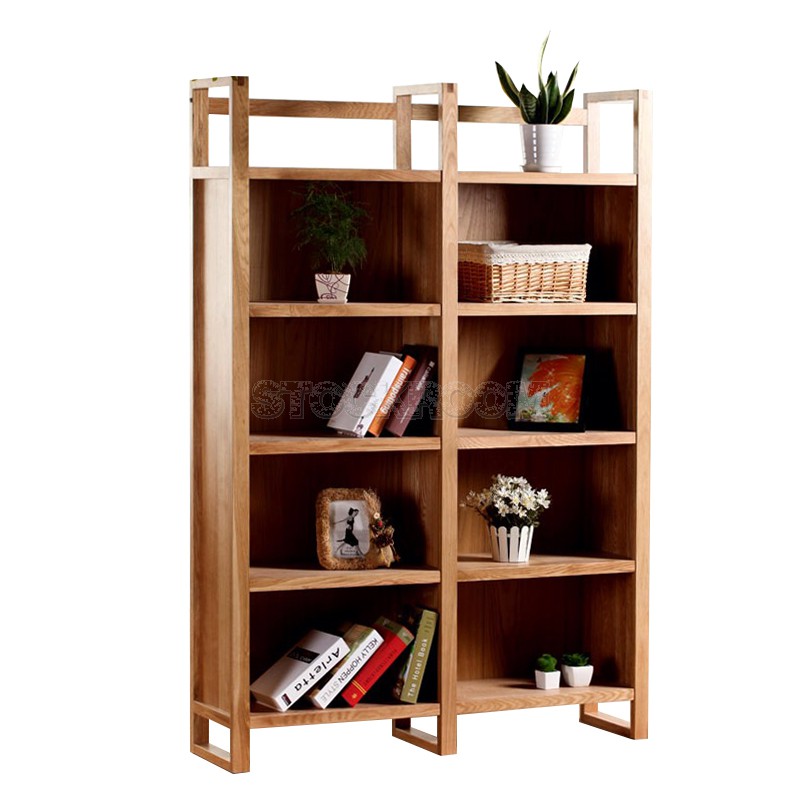 Milora Solid Oak Wood Bookshelves