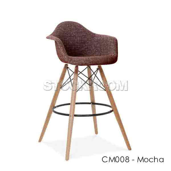 Charles Eames Upholstered DAW Style Bar Stool - Full Fabric