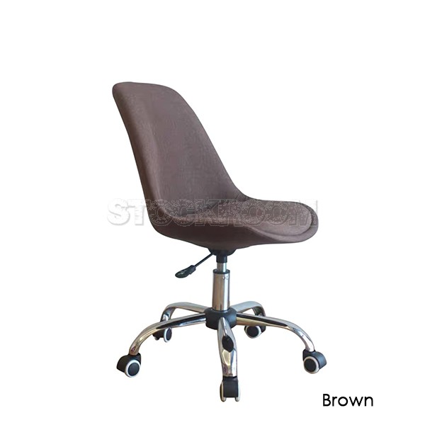 Modern Charles Jacob Style Fabric Office Chair With Wheels