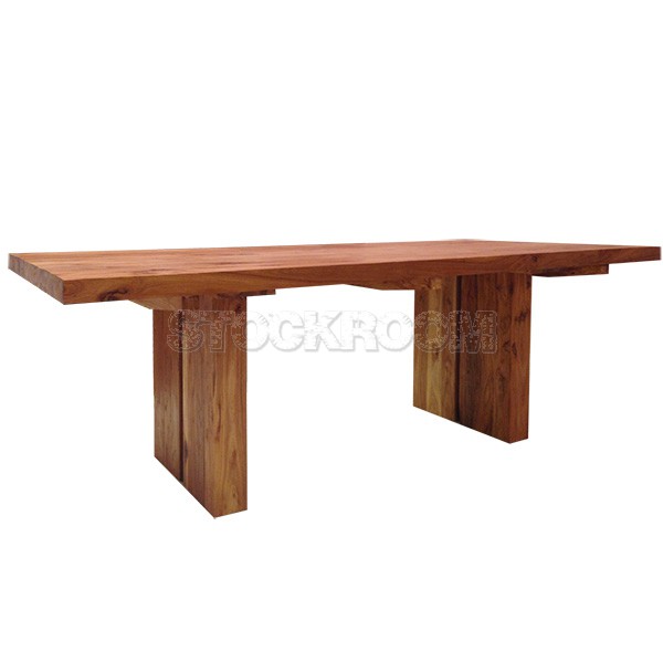 Modern Rustic Recycled Solid Elm Wood Dining Table