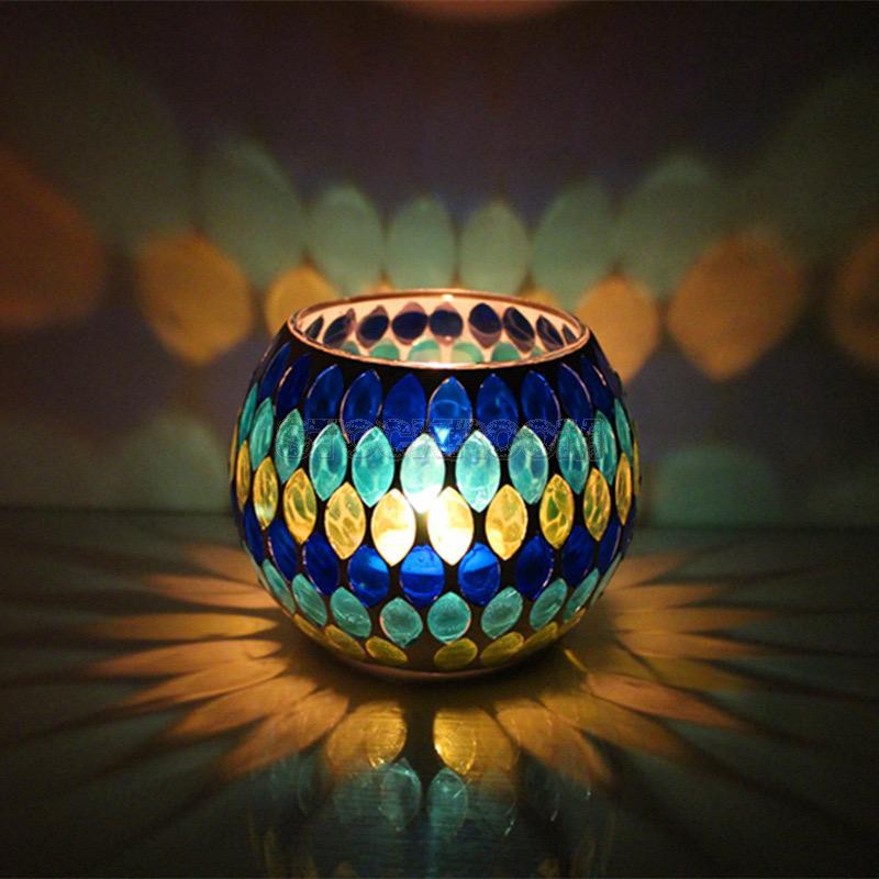 Mosaic Glass Candle Holder