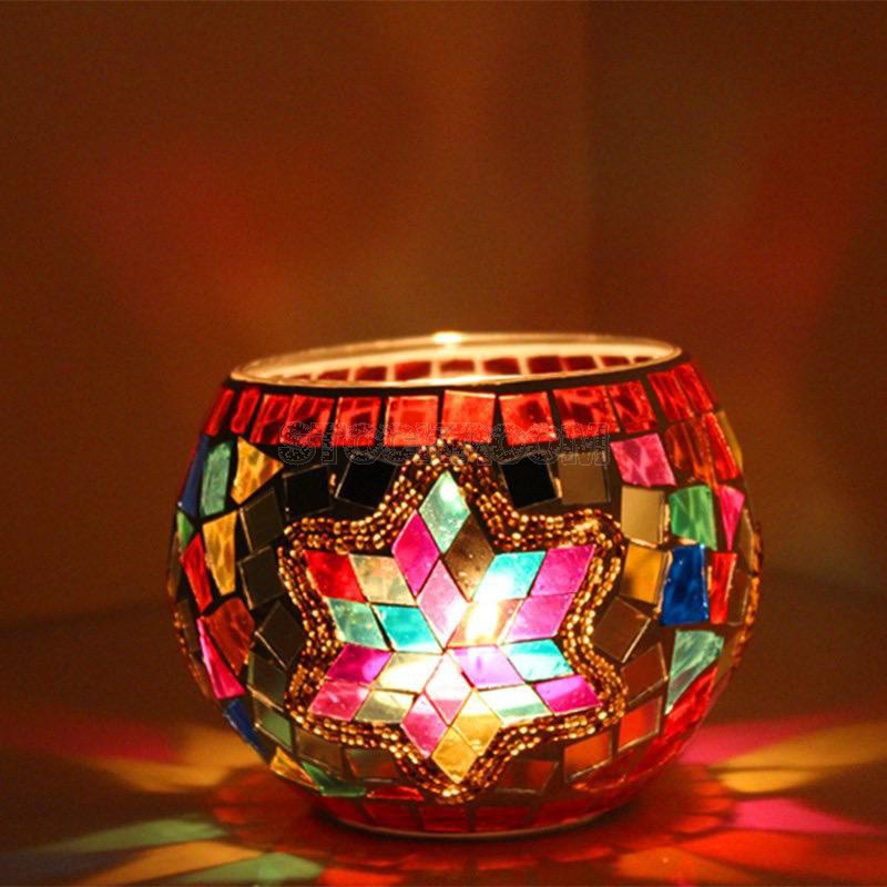 Mosaic Glass Candle Holder