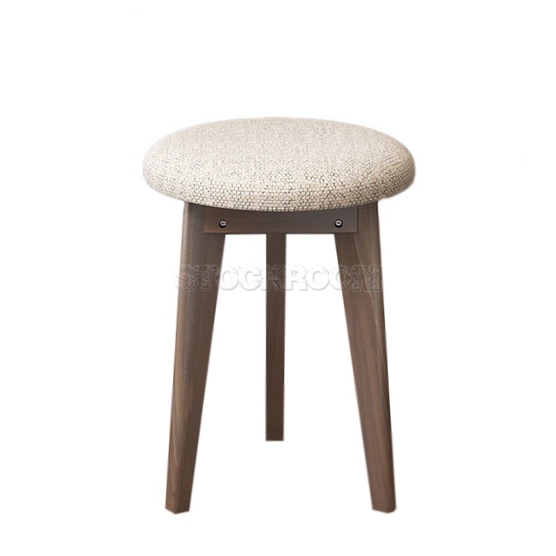 Moss Solid Oak Wood Round Stool