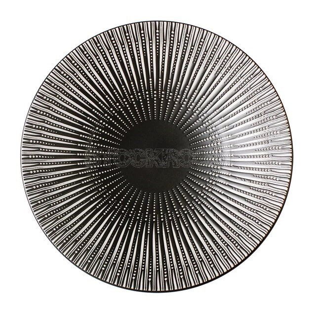 Multiple Stripes Patterns Ceramic Plate 