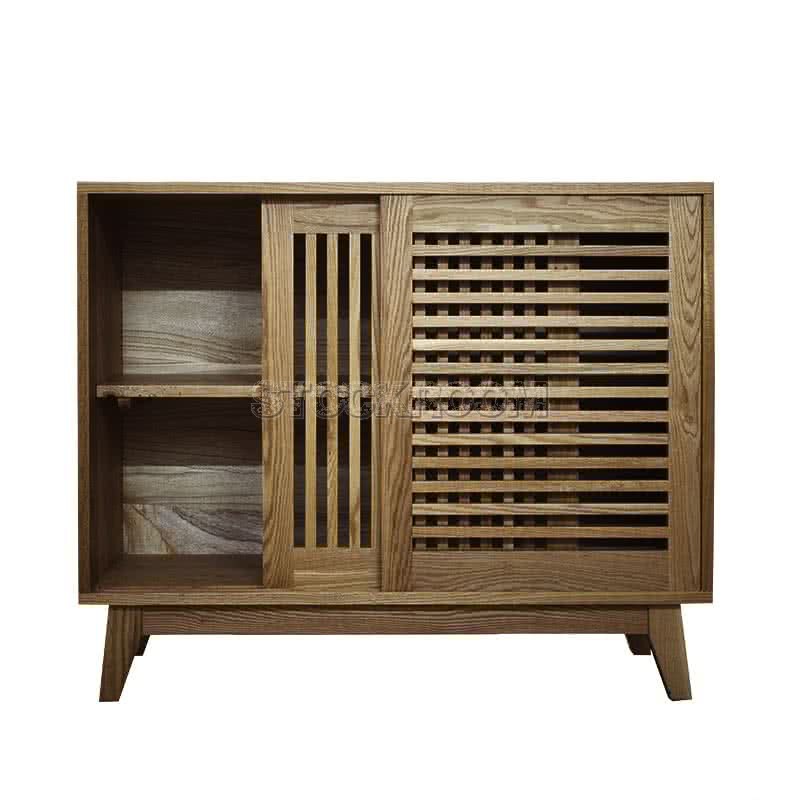 Nadia Solid Oak Wood Shoes Cabinet