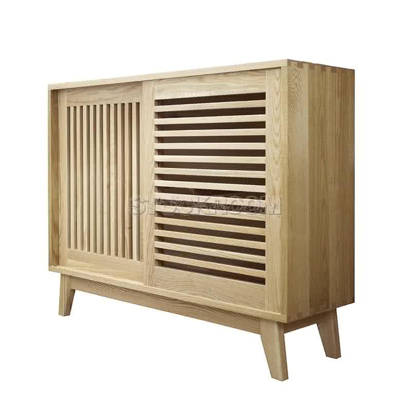 Nadia Solid Oak Wood Shoes Cabinet