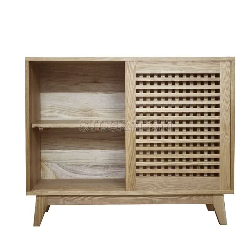 Nadia Solid Oak Wood Shoes Cabinet