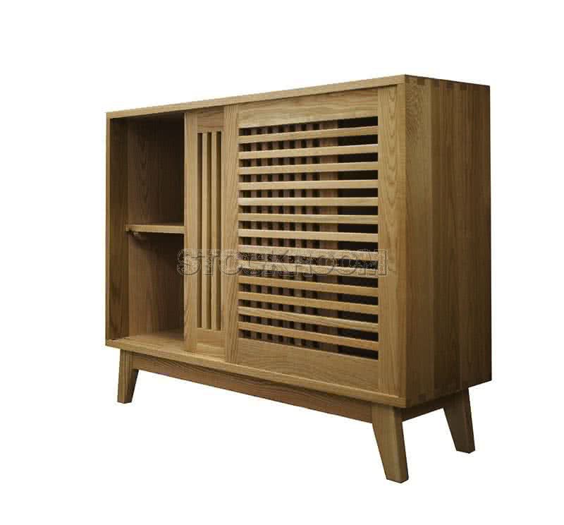 Nadia Solid Oak Wood Shoes Cabinet