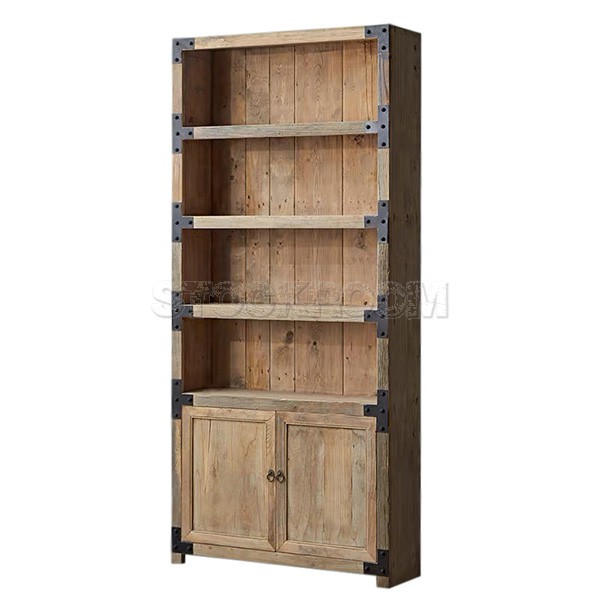 Napoleon Vintage Industrial Style Solid Wood Bookshelf by Stockroom