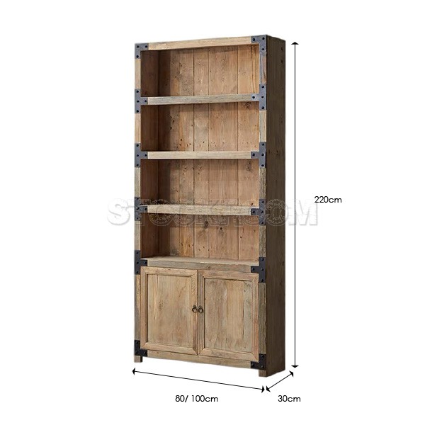 Napoleon Vintage Industrial Style Solid Wood Bookshelf by Stockroom