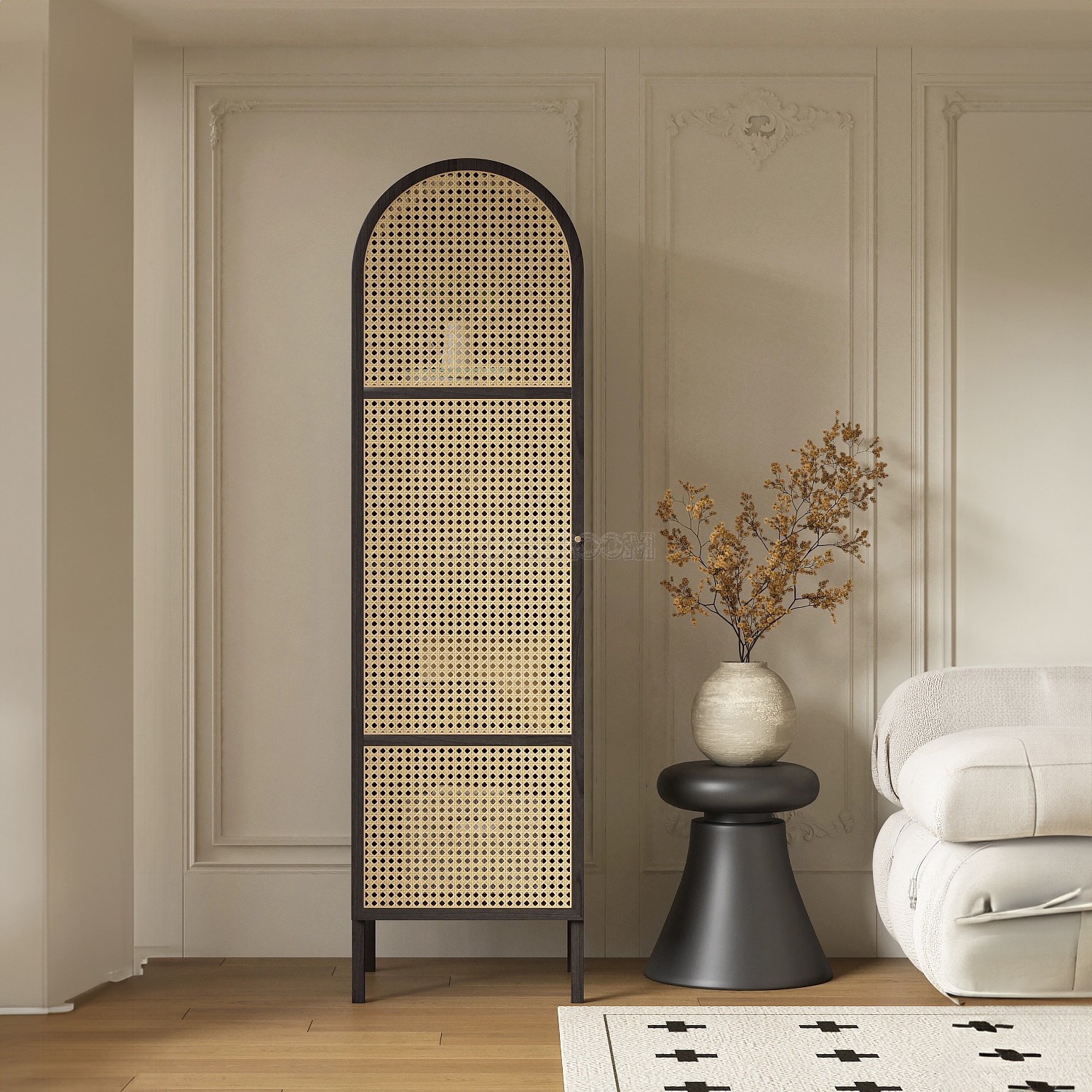 Nassau Contemporary Woven Cane Wardrobe Single door