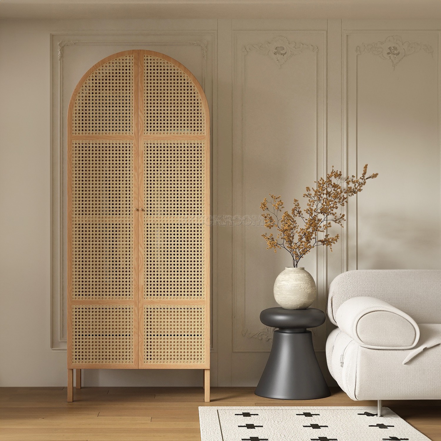 Nassau Contemporary Woven Cane Wardrobe - 2 doors
