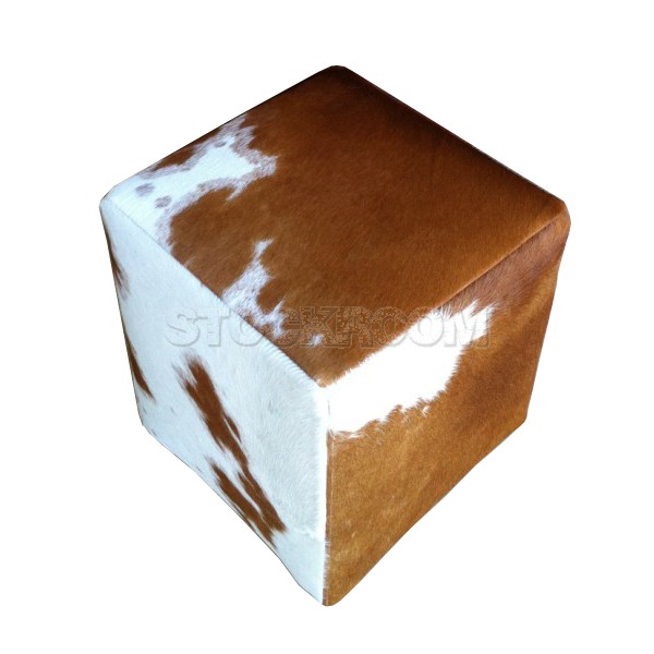 Natural Cowhide Square Ottoman