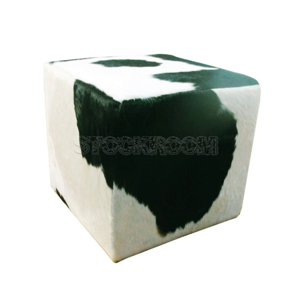 Natural Cowhide Square Ottoman