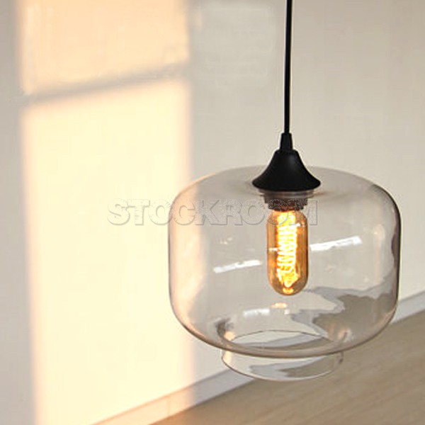 Navi Industrial Loft Style Glass Pendant Lamp