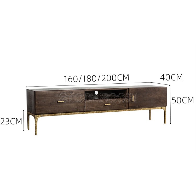 Nicolás Rustic Style Industrial TV Cabinet with Drawers