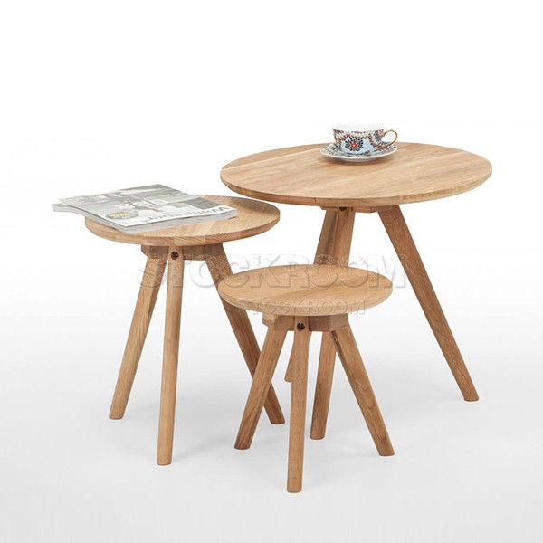 Nomurai Solid Oak Wood Side Table