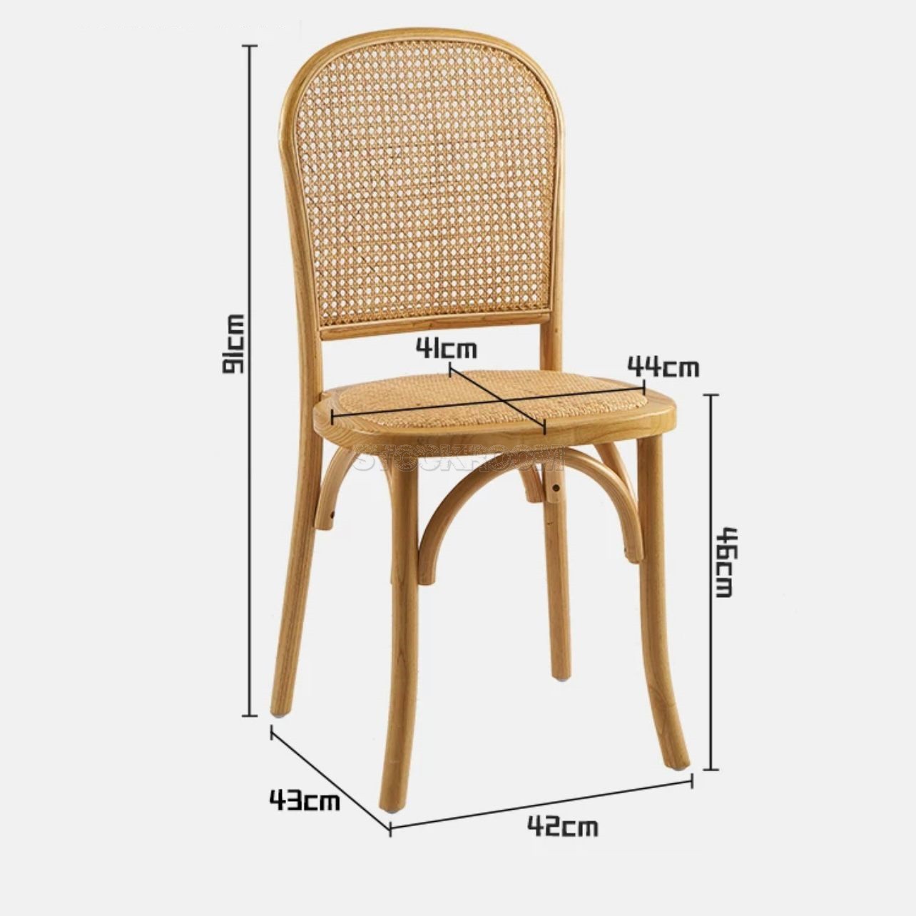 Nordal Solid Wood Dining Chair with Rattan